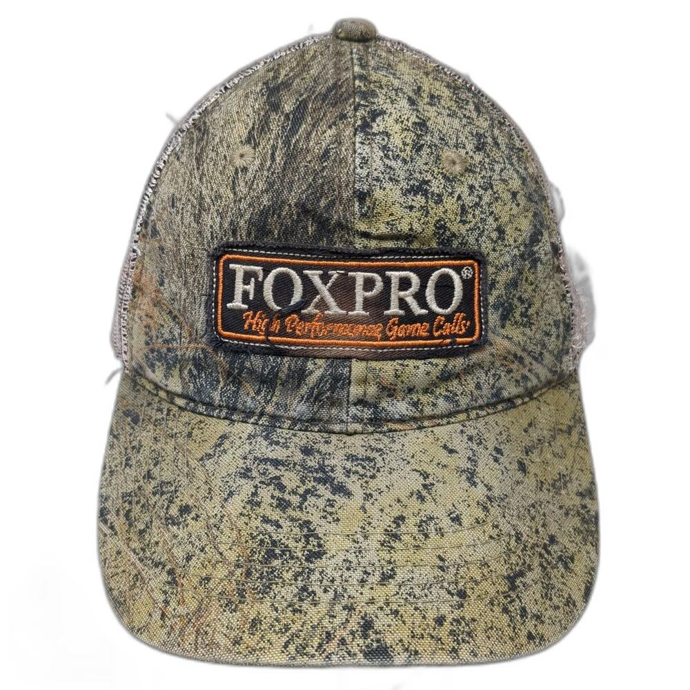 FOXPRO Baseball Cap Green One Size Camo Mesh Strapback Hunting Game Calls Hat